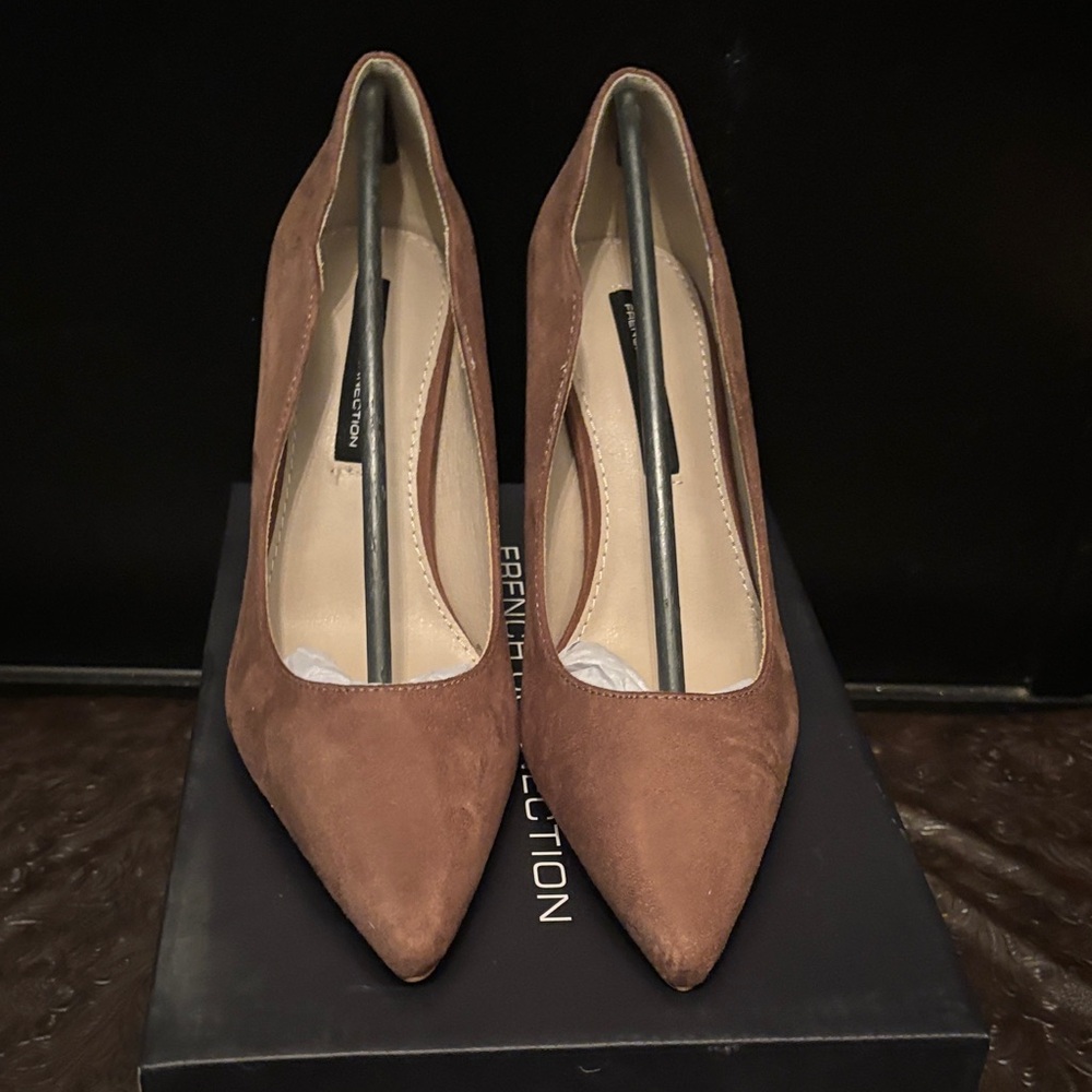 NIB French Connection Brown Microsuede Heels